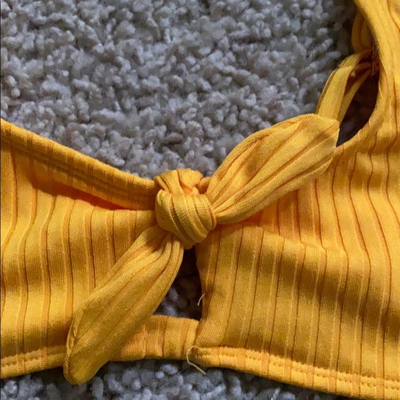 Yellow Ribbed Bikini Top - Picture 3 of 4